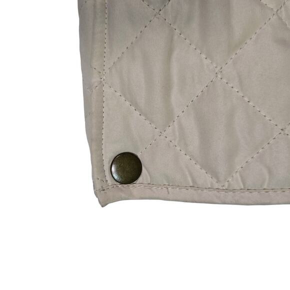 J. Jill Sleeveless Puffer Vest Women Size XS Cream Pockets Fall Neutral Preppy - Picture 7 of 10